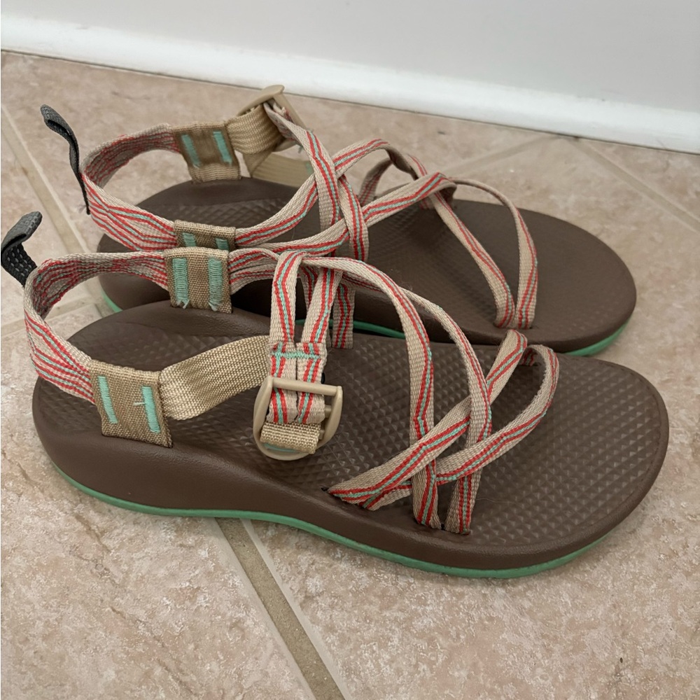 Chaco ZX1 Ecotread Girls Venice Beige Sport Sandals Kids Size 5 Youth